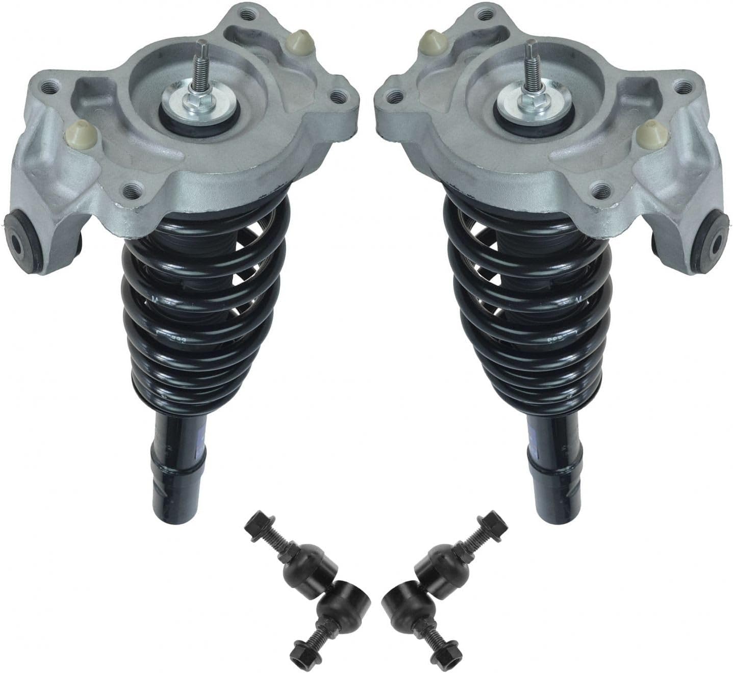 TRQ Front Suspension Kit Complete Strut & Coil Spring Assembly Sway Bar Stabilizer Link Compatible with 1999-2000 Chrysler Cirrus 2001-2006 Sebring 1999-2006 Dodge Stratus Plymouth Breeze