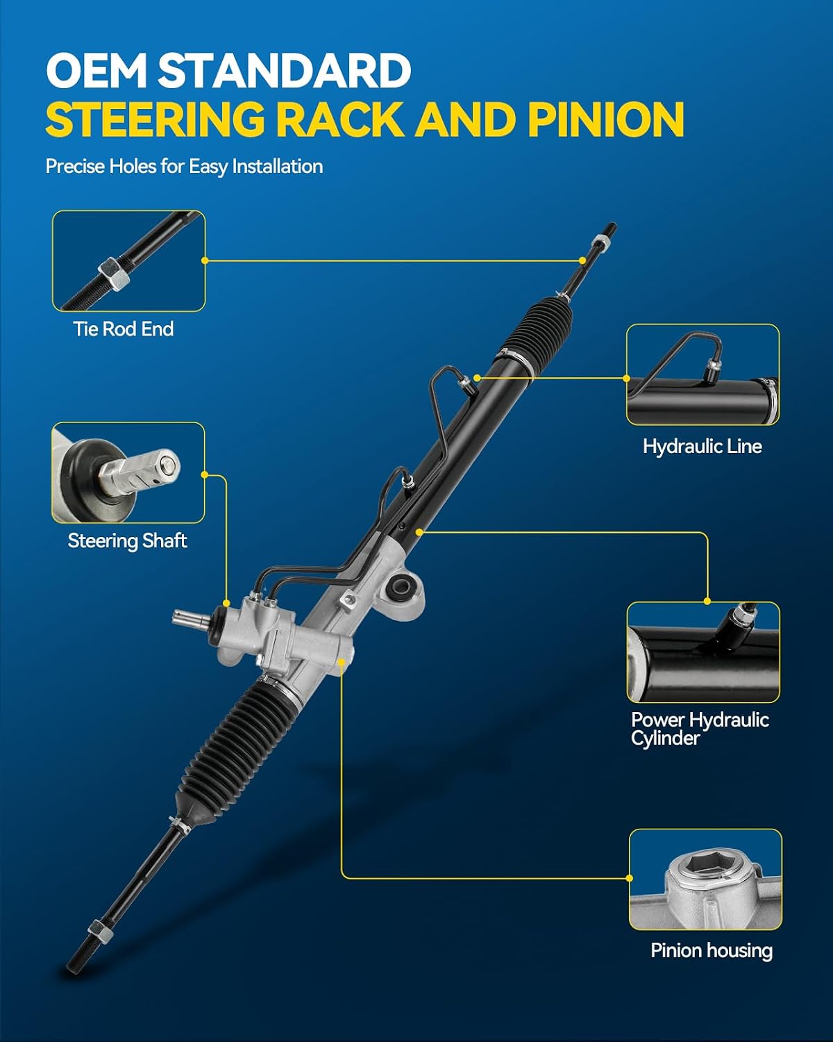 PHILTOP Power Steering Rack and Pinion Compatible with Hummer H3 2006 2007 2008 2009 2010 All Models, H3T 2010 All Models, Hydraulic Rack and Pinion Replace 22-1040