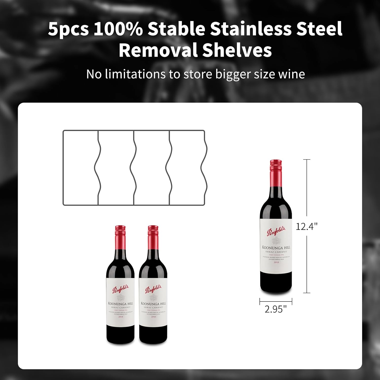 12 Bottle Black Wine Fridge,Freestanding Stainless Steel Small Wine Cooler For Red&White Wine,Wine Cooler Refrigerator 41°-64°F Digital Temperature Control Glass Door For Bar,Home Black