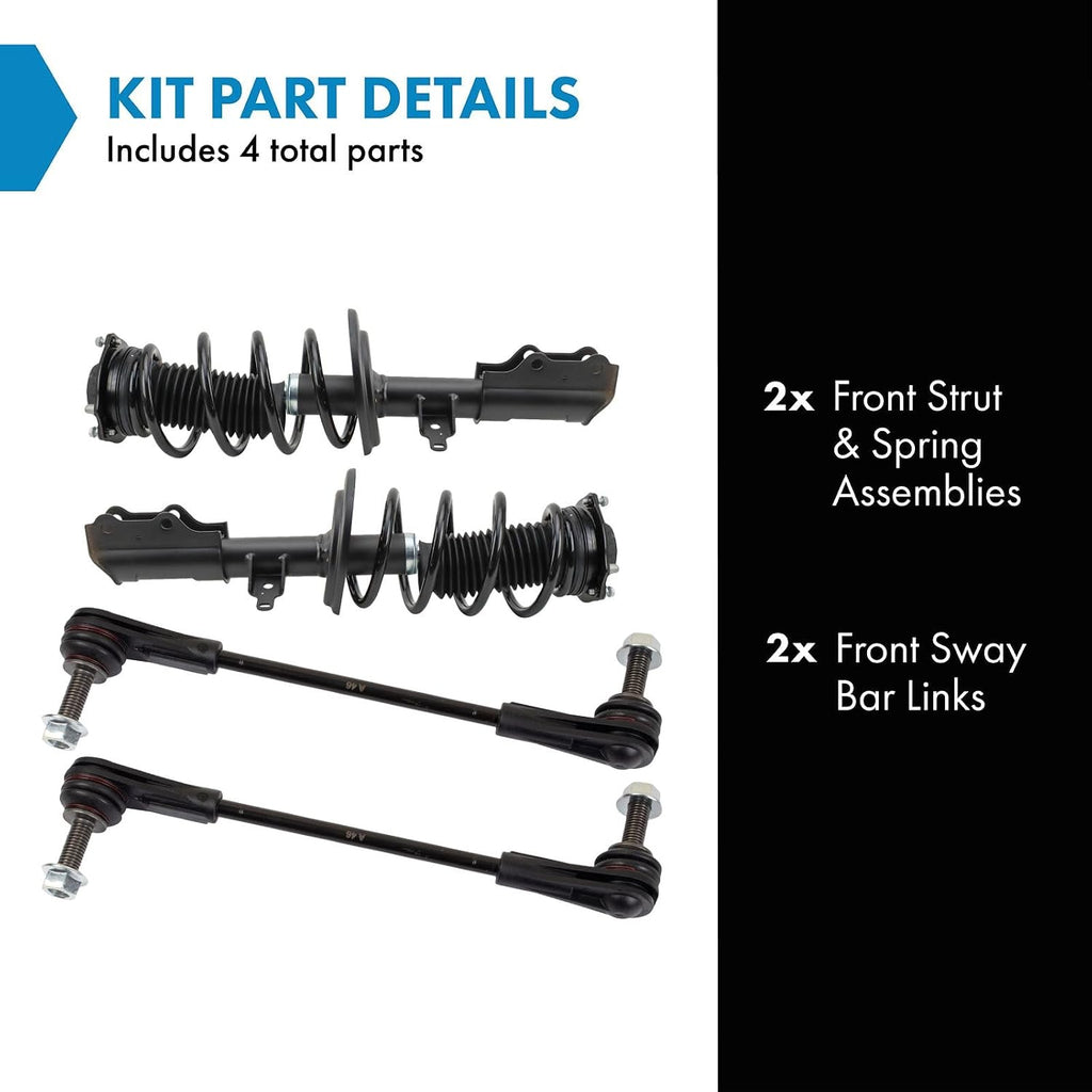 TRQ Front Suspension Kit Complete Strut & Coil Spring Assembly Sway Bar Stabilizer Link Compatible with 2019-2022 Chevrolet Blazer