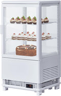 Commercial Beverage Refrigerator, Upright Beverage Display Refrigerator with Double Glass Door and Adjustable Shelves, Refrigerated Beverage Cooler for Restaurants, Bars, Shops
