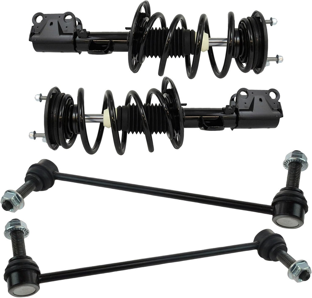 TRQ Front Suspension Kit Complete Strut & Coil Spring Assembly Sway Bar Stabilizer Link Compatible with 2013-2019 Ford Taurus