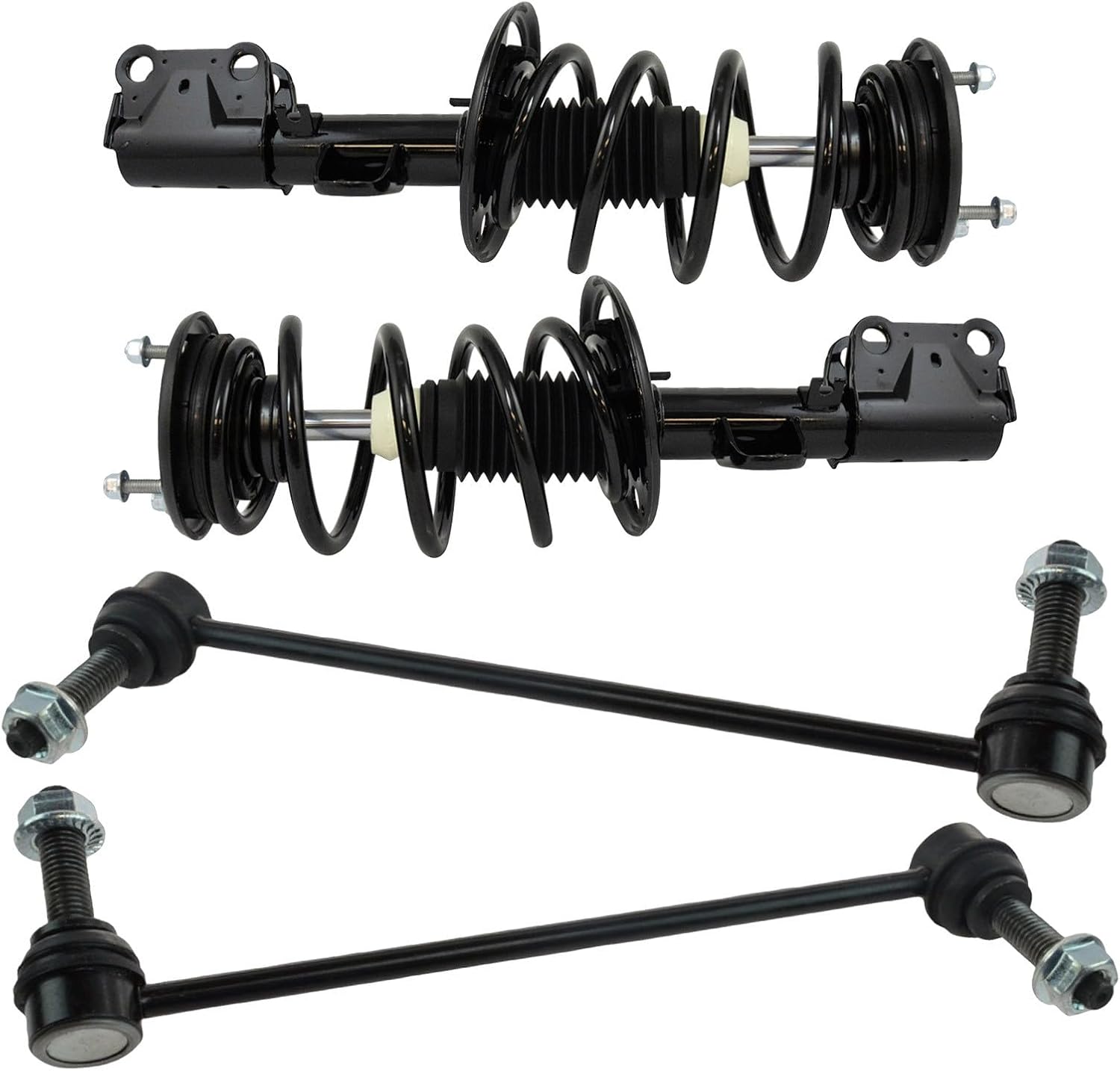 TRQ Front Suspension Kit Complete Strut & Coil Spring Assembly Sway Bar Stabilizer Link Compatible with 2013-2019 Ford Taurus