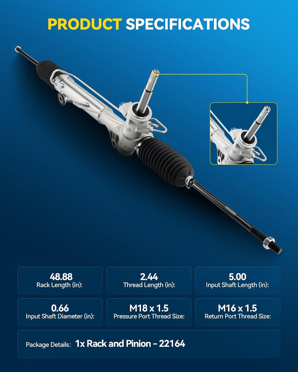 PHILTOP Hydraulic Power Steering Rack & Pinion Assembly for 1997-2005 Venture FWD, Montana, Silhouette, Aztek, 2002-2007 Rendezvous, Replace# 22-164