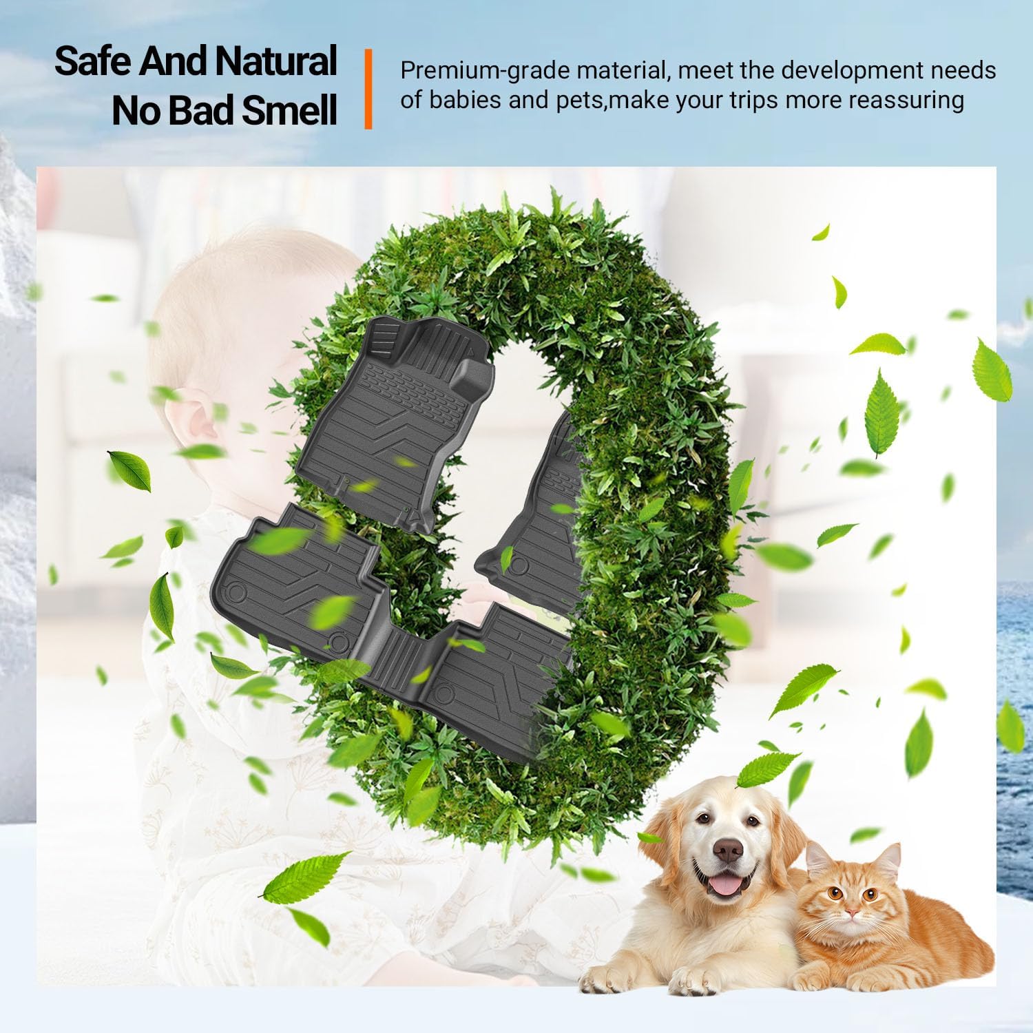 powoq Floor Mats Compatible with 2019-2024 Subaru Forester Cargo Liner Trunk Mat Backrest Liner Cargo Mat TPE Replacement for 2019-2024 Subaru Forester Accessories (Trunk Mat+Backrest Mats+Floor mats)