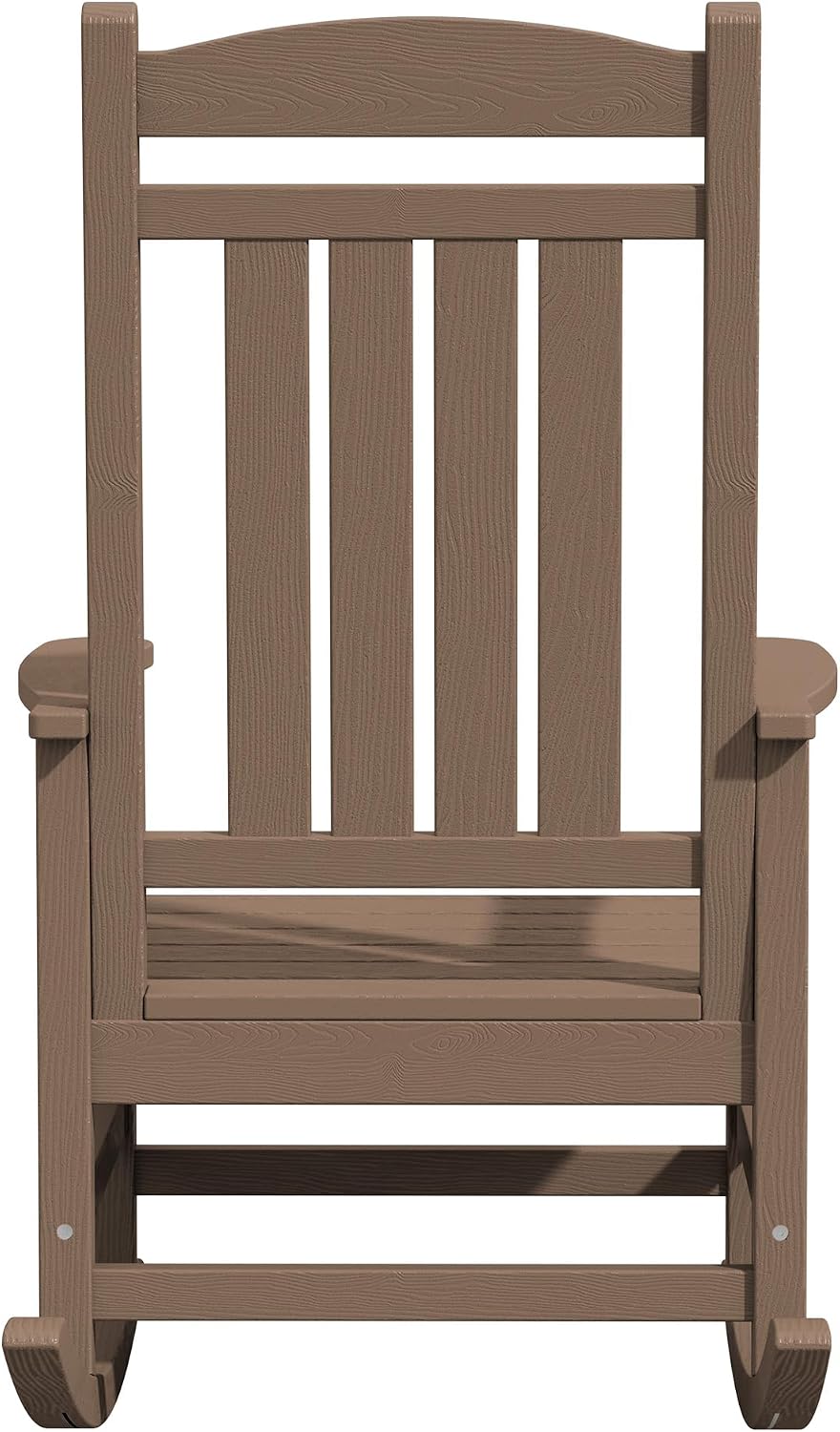 KINGYES Oversized Outdoor Rocking Chair Set of 2, High Density Polyethylene Patio Rocking Chairs with 350lbs Support for Adults, Porch Recliner Rocker, Brown