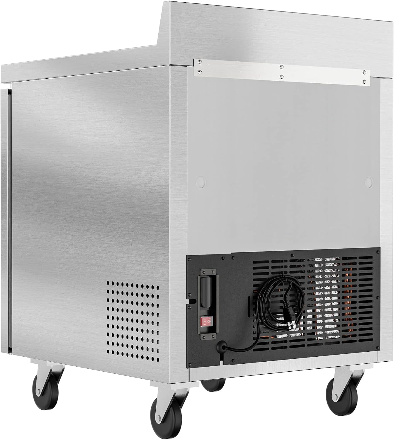 KoolMore 27' Stainless Steel Worktop Commercial Freezer with 3 1/2' Backsplash - 6.3 cu.ft