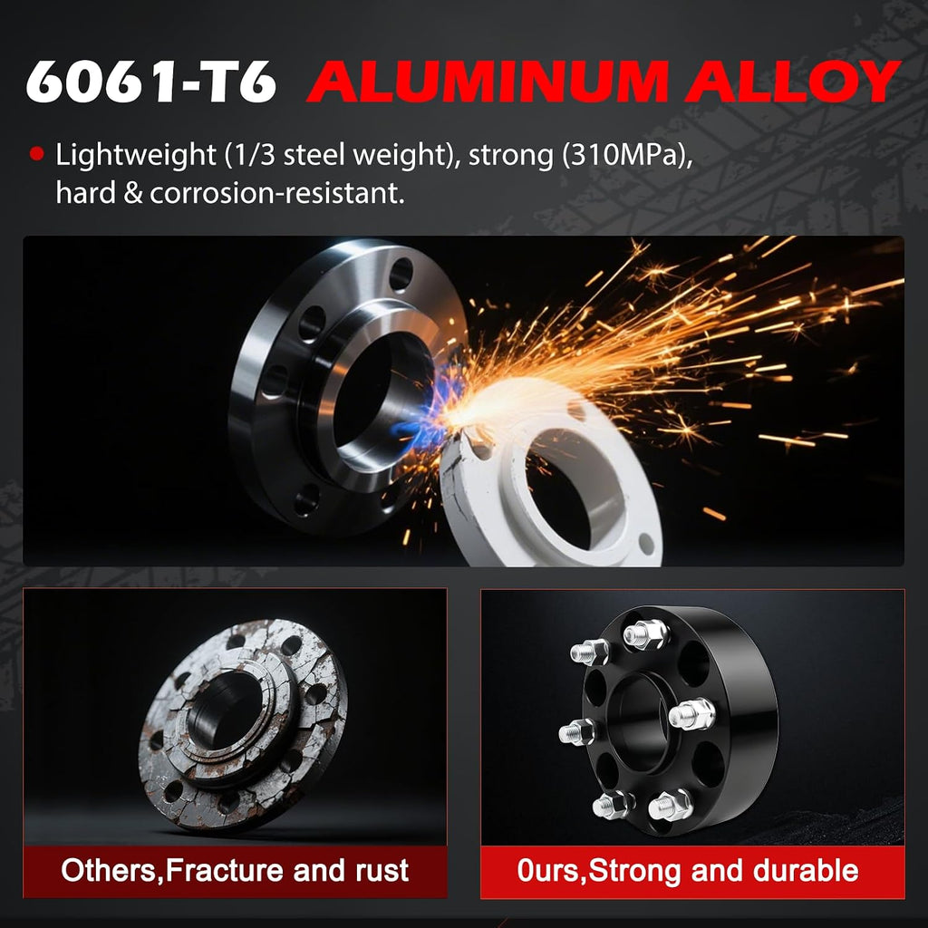 6x5.5 Wheel Spacers 2 inch, Wheel Adapters (6x139.7mm) PCD, 78.1mm Hub Bore, M14x1.5 Studs, Aluminum CNC 4pcs Car Wheel Accessories for Silverado 1500 Tahoe Sierra/Yukon Suburban Escalade
