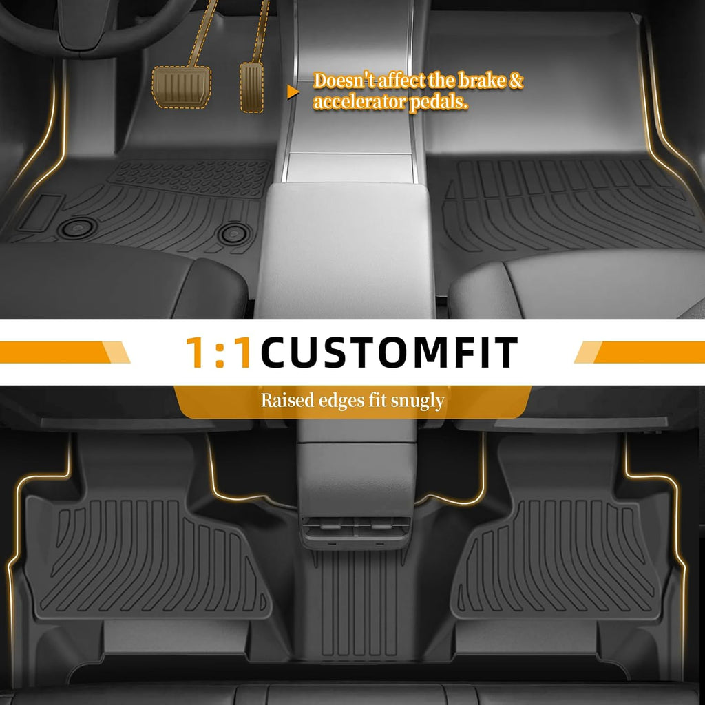 Floor Mats for Chevy Suburban 2015-2020, for GMC Yukon XL(with 2nd Row Bench), 7 Seats, 1st & 2nd & 3rd Row &Cargo Mat, TPE Non-Slip Waterproof Summer Winter Chevrolet Suburban Car Accessories