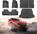 for 2022 2023 2024 2025 2026 Honda Civic Hatchback Floor Mats Cargo Liner Backrest Mat Set All Weather TPE Rubber Protection Mat Civic Hatchback Accessories (Only for Honda Civic Hatchback)