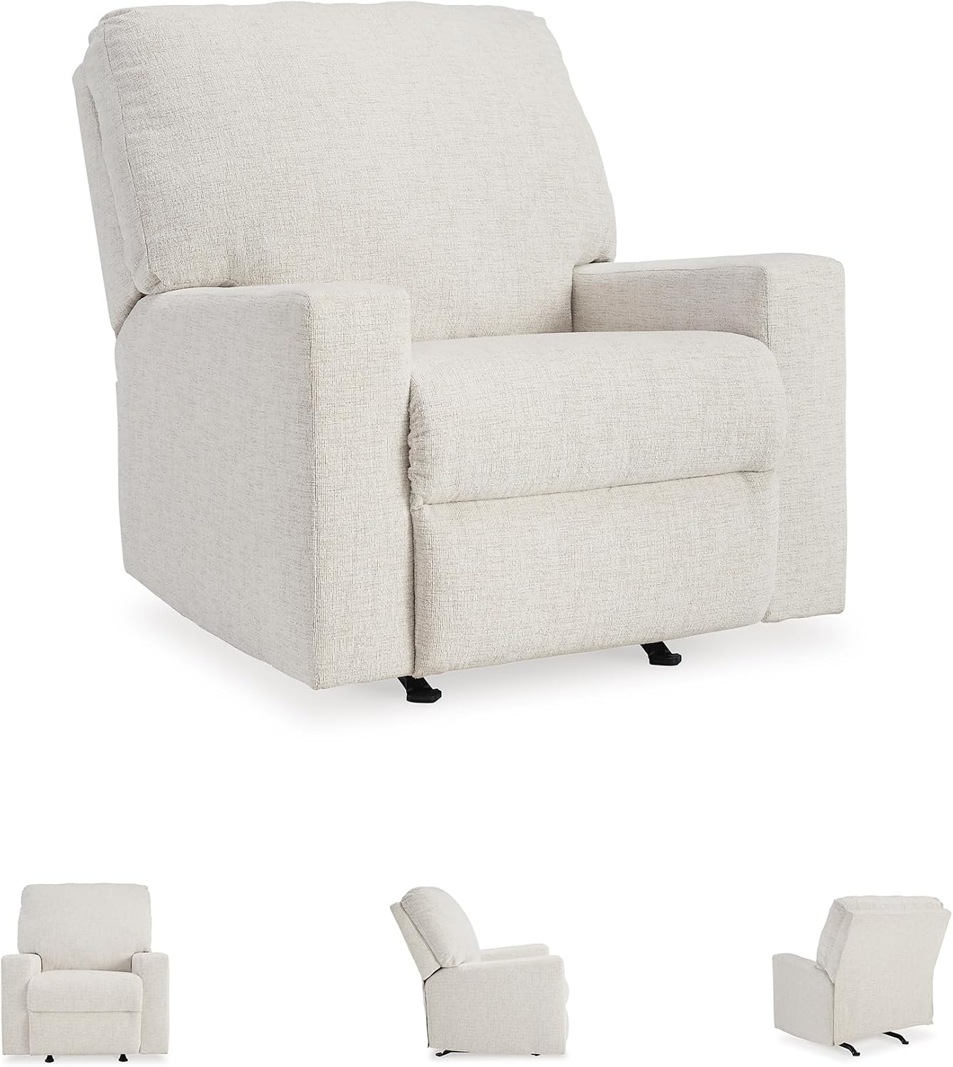 Signature Design by Ashley Rannis Casual Manual Rocker Recliner, White