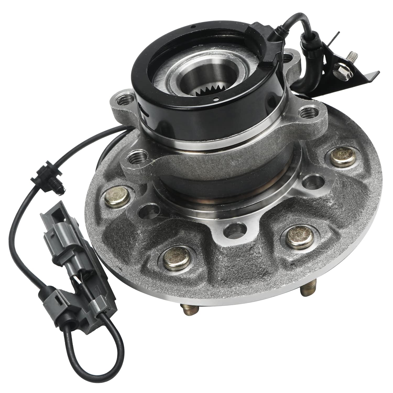 Detroit Axle - 4WD Front Wheel Bearing and Hubs Assembly for Chevy Colorado, GMC Canyon 2004-2008, Isuzu i-350 2006, i-370 2007-2008, 6 Lug w/ABS