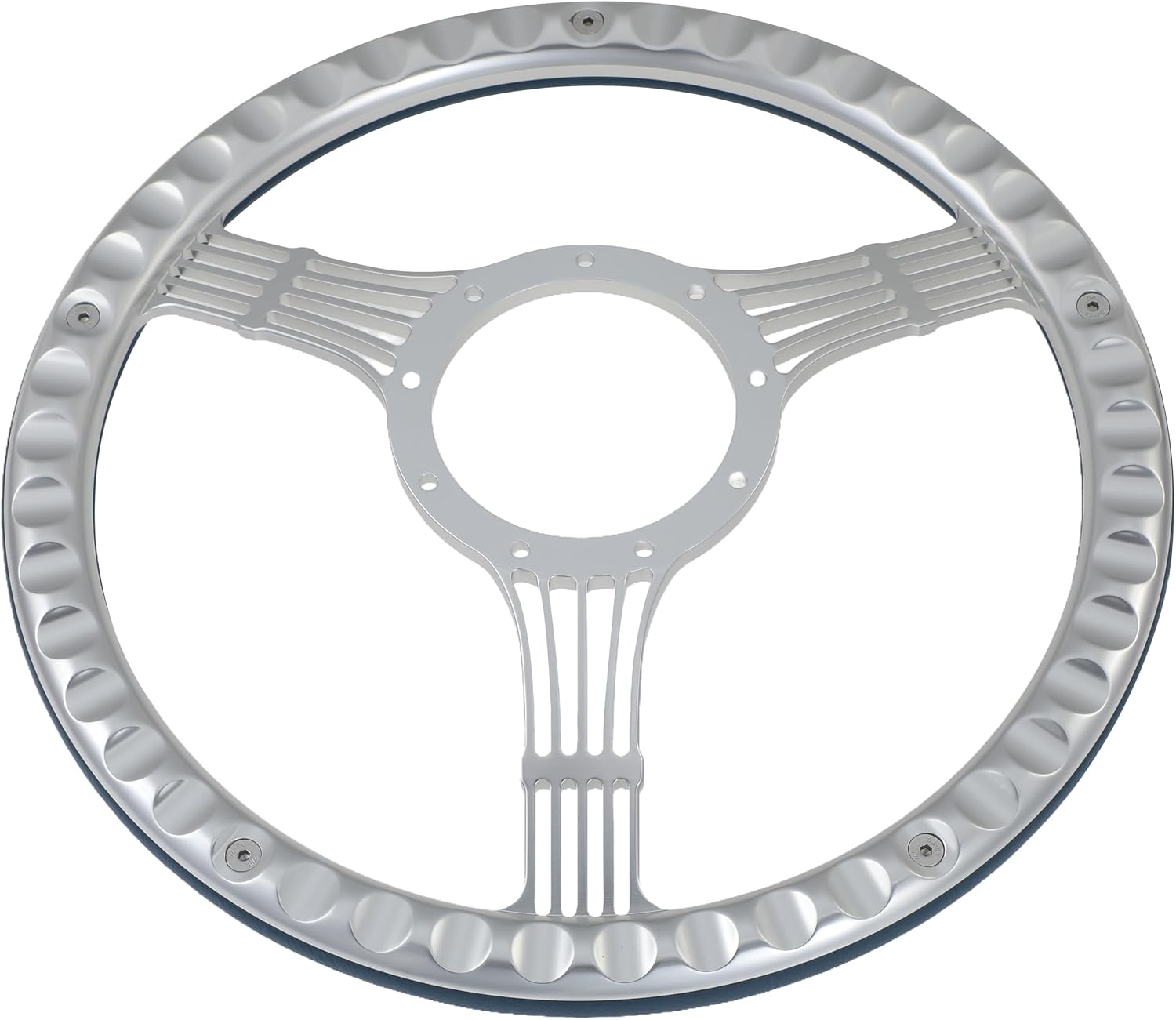 14'' Bonjo Billet Half Wrap 9 Bolts Steering Wheel with 2'' Dish and Horn Button (Walnut Wood)