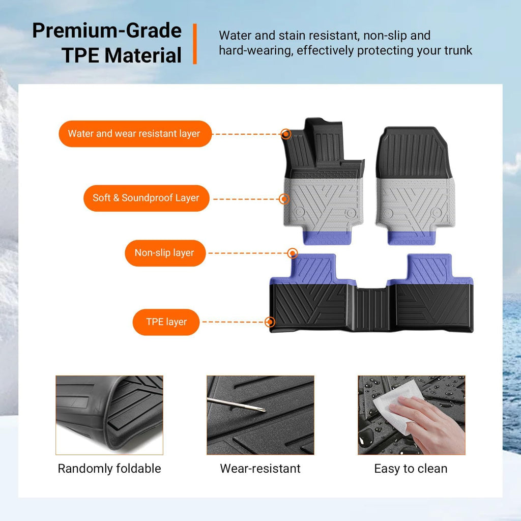 powoq Floor Mats Compatible with 2023-2026 Lexus RX350 RX350H RX500H Cargo Mat Floor Liner Cargo Liner TPE Replacement for 2023 2024 2025 2026 Lexus Accessories (Trunk Mat+Backrest Mats+Floor mats)