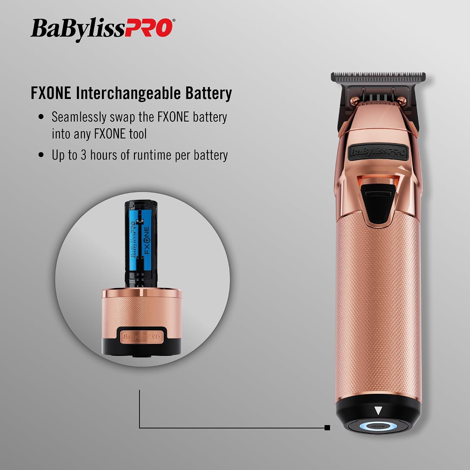 BaBylissPRO FXONE Professional Cordless Outlining Trimmers for Men with Interchangeable Battery
