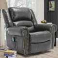 VIVIJASON Massage Swivel Rocker Recliner Chair with Heat & Vibration, 360° Swivel Manual Glider Rocking Reclining Chair with Remote Control, Side Pockets & USB Ports for Living Room, Gray