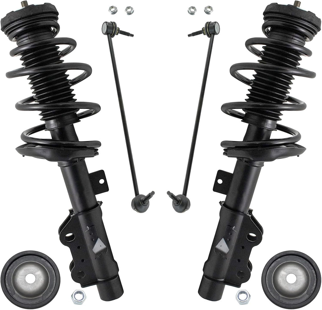 TRQ Front Suspension Kit Complete Strut & Coil Spring Assembly Sway Bar Stabilizer Link Compatible with 2013-2015 Chevrolet Camaro