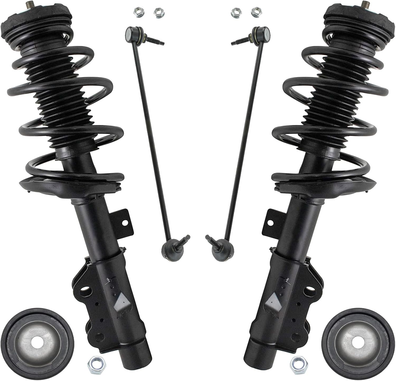 TRQ Front Suspension Kit Complete Strut & Coil Spring Assembly Sway Bar Stabilizer Link Compatible with 2013-2015 Chevrolet Camaro