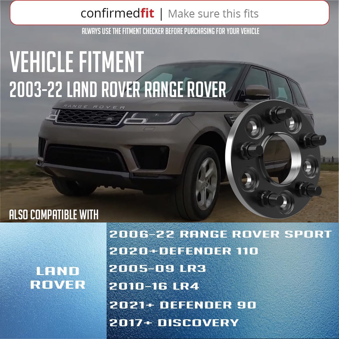 Wheel Accessories Parts 4 Pcs Hub Centric Wheel Spacers 5 on 120mm 5x120mm 20mm Thick 72.56mm Hub M14x1.5 14x1.5 Thread Stud Fits Land Rover Discovery LR3 LR4 2003-22 Range Rover