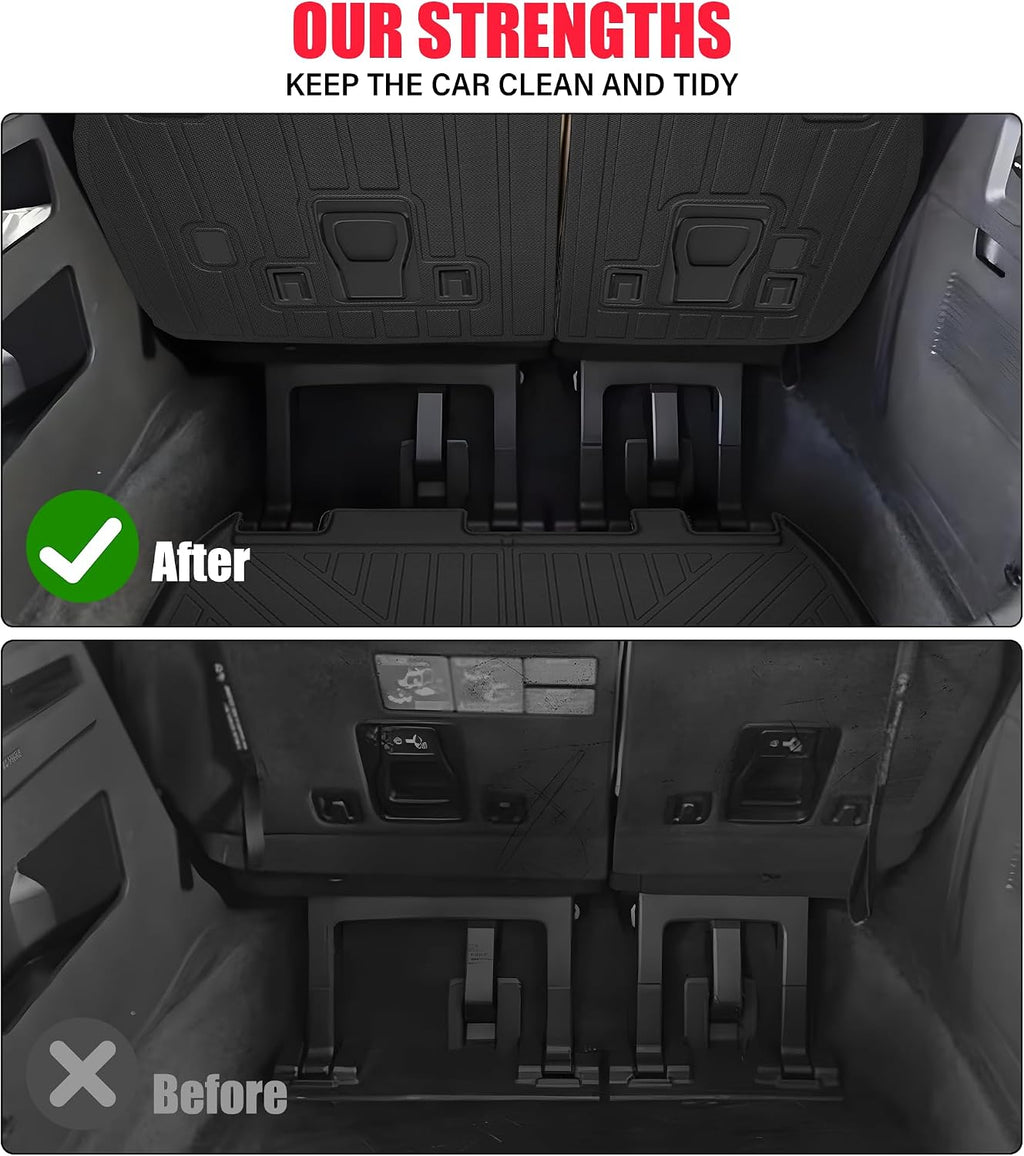 Floor Mats for 2025 2026 Kia Carnival MPV Hybrid 8 Seats (Not for Fuel) Trunk Mat with Backrest Mat All Weather TPE Rubber Floor Liner Set Cargo Liner for 2025 Kia Carnival MPV Hybrid Accessories