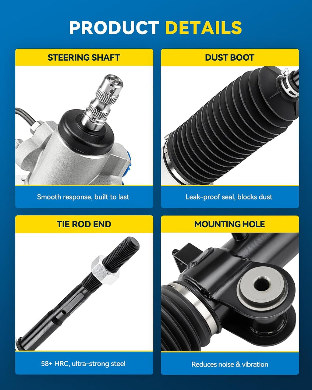 PHILTOP Hydraulic Power Steering Rack & Pinion Kit for 2004-2010 Sienna, with Outer Tie Rod Ends, Replace# 26-2619