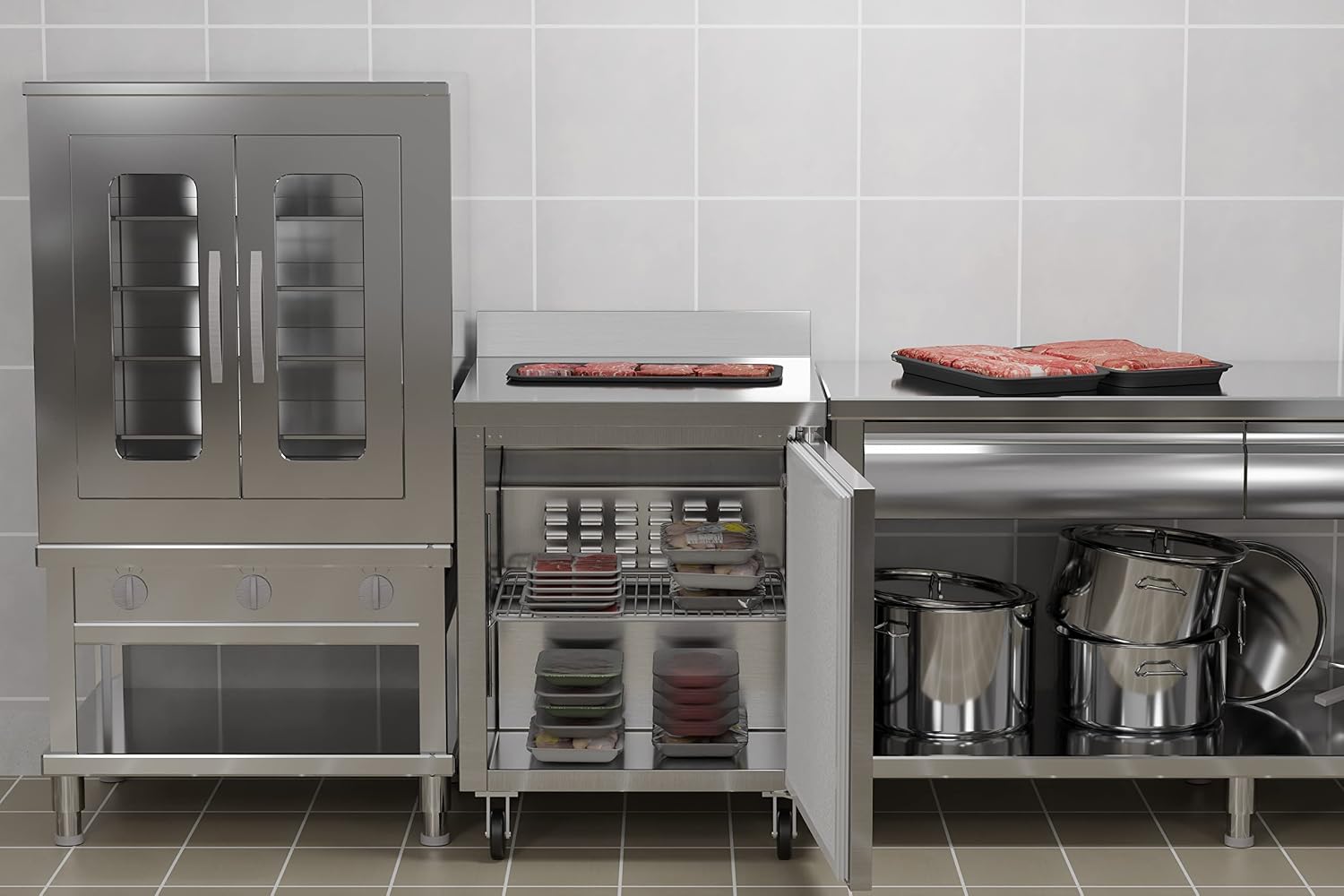 KoolMore 27' Stainless Steel Worktop Commercial Freezer with 3 1/2' Backsplash - 6.3 cu.ft