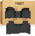 LASFIT Floor Mats 2019-2026 for Chevy Silverado/GMC Sierra 1500, 2020-2026 2500HD 3500HD (Double Cab/Bench Seat/Without Rear Underseat Storage Box) All Weather TPE Custom Fit Floor Liners