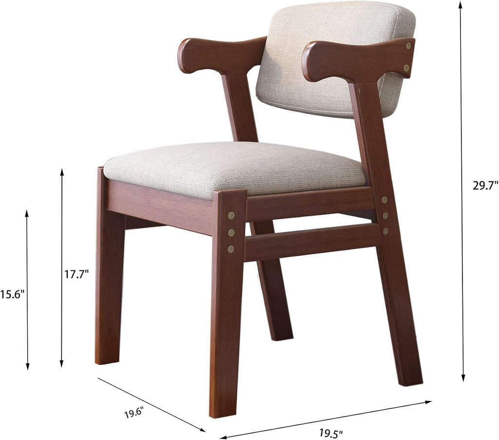 Kids Study Chair Rubber Wood Height Adjustable Dining/Office/Leisure Chair（Brown）