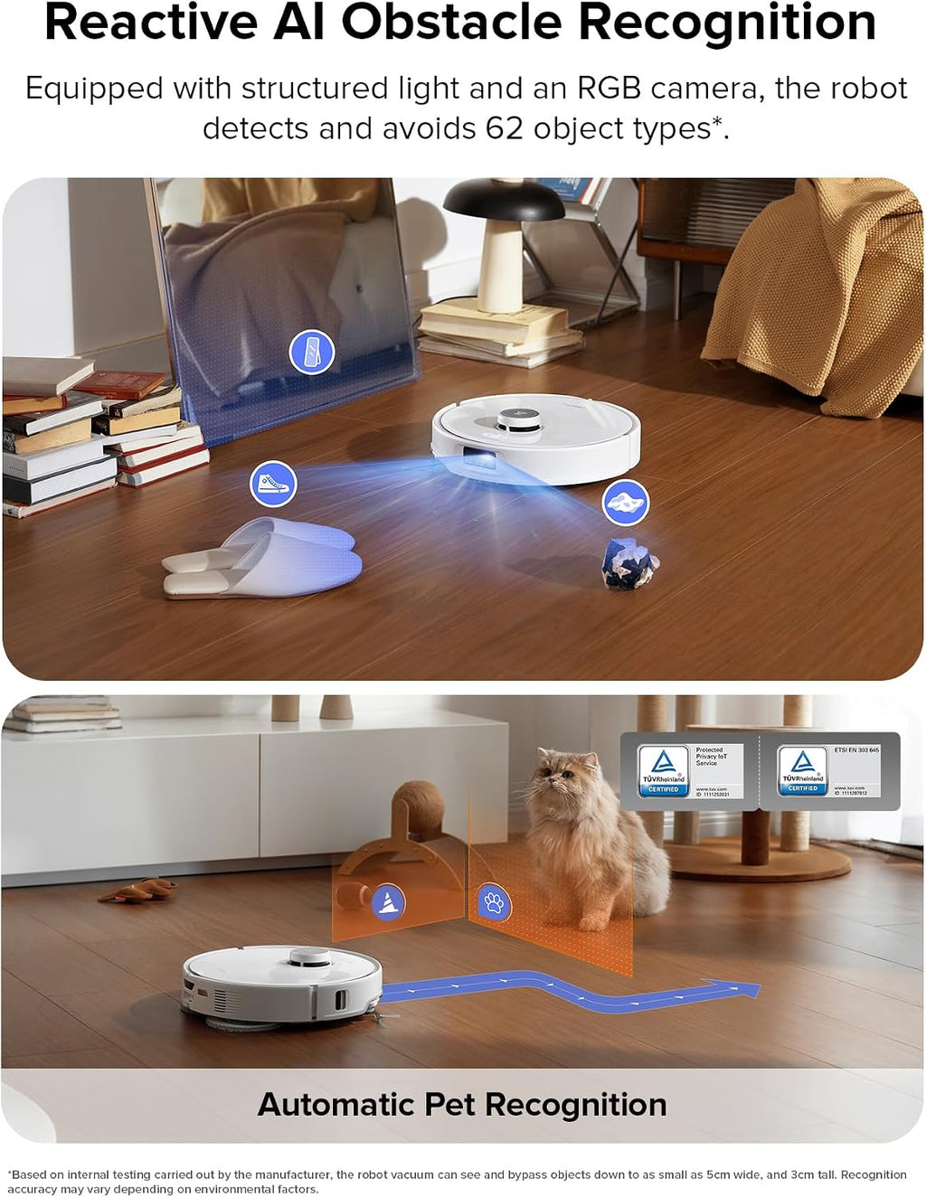 roborock Qrevo Edge Robot Vacuum and Mop Combo with 6 Packs Disposable Dust Bags Bundle