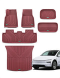 YHTAUTO Floor Mats & Cargo Liners for Tesla Model Y Juniper 2025 2026 (5-Seat), Not Fit Standard, TPE Floor Liners, 1st & 2nd Row & Frunk Mat & Cargo Trunk Mat & Lower Storage Mat, Set of 6