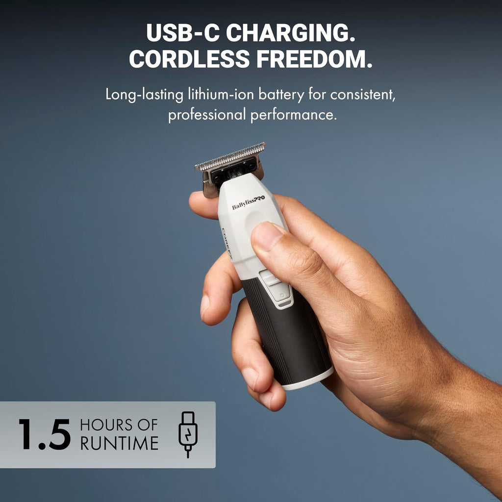 BaBylissPRO COREFX Professional Cordless Beard Trimmer for Men with High-Speed 6,800 RPM Motor and Stainless Steel T-Blade for Precision Detail Work