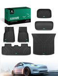 YHTAUTO Floor Mats & Cargo Liners for Tesla Model Y Juniper 2025 2026, TPE Floor Liners All Weather Custom Fit, 1st & 2nd Row & Frunk Mat & Cargo Trunk Mat & Lower Storage Mat, Set of 6, Black