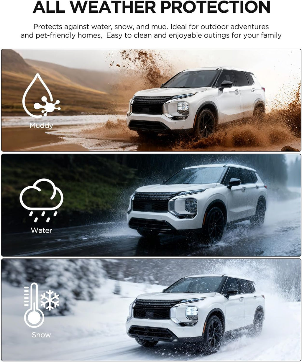 for Mitsubishi Outlander 2022-2025 2026 Floor Mats Cargo Liner (Not Fit PHEV ＆ Sport Models) Trunk Carpet All Weather Heavy Duty TPE Rubber Waterproof Tech Mats for Mitsubishi Outlander 2023 2024