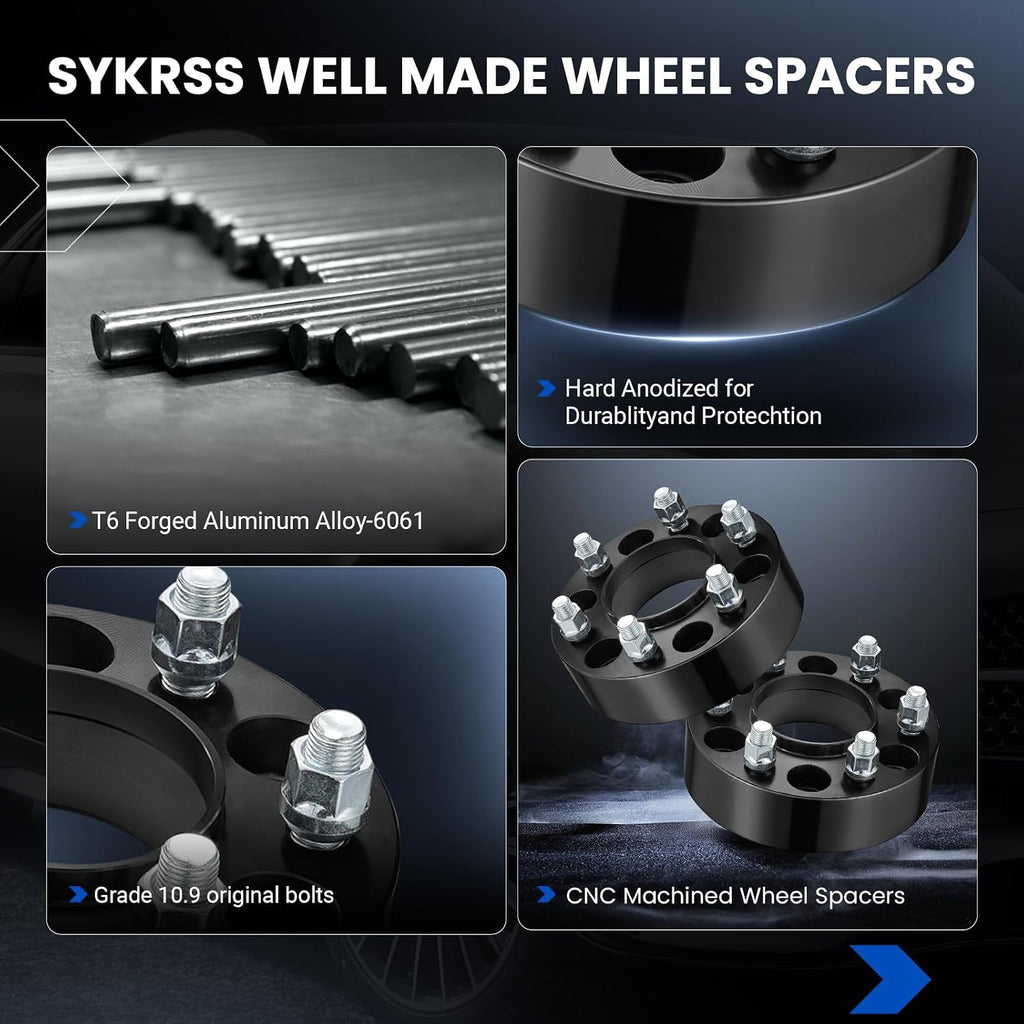 1.25inch 6x135mm Wheel Spacers Compatible with Ford F-150/Expedition 15-24, 15-22 Lobo, Compatible with Lincoln Navigator 15-24,87.1mm Bore & 6 Lug M14x1.5 Studs & 6x5.3 Hubcentric, 4PCS