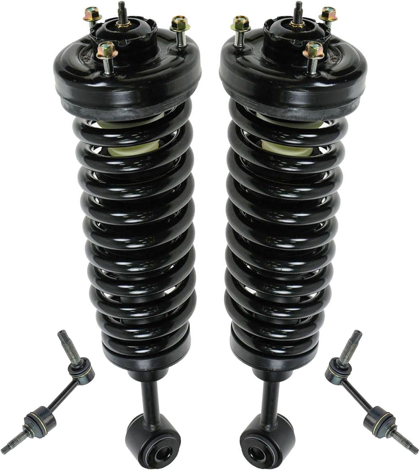 TRQ Front Suspension Kit Shock & Spring Strut Assembly Sway Bar Stabilizer Link Compatible with 2005-2006 Ford Expedition Lincoln Navigator
