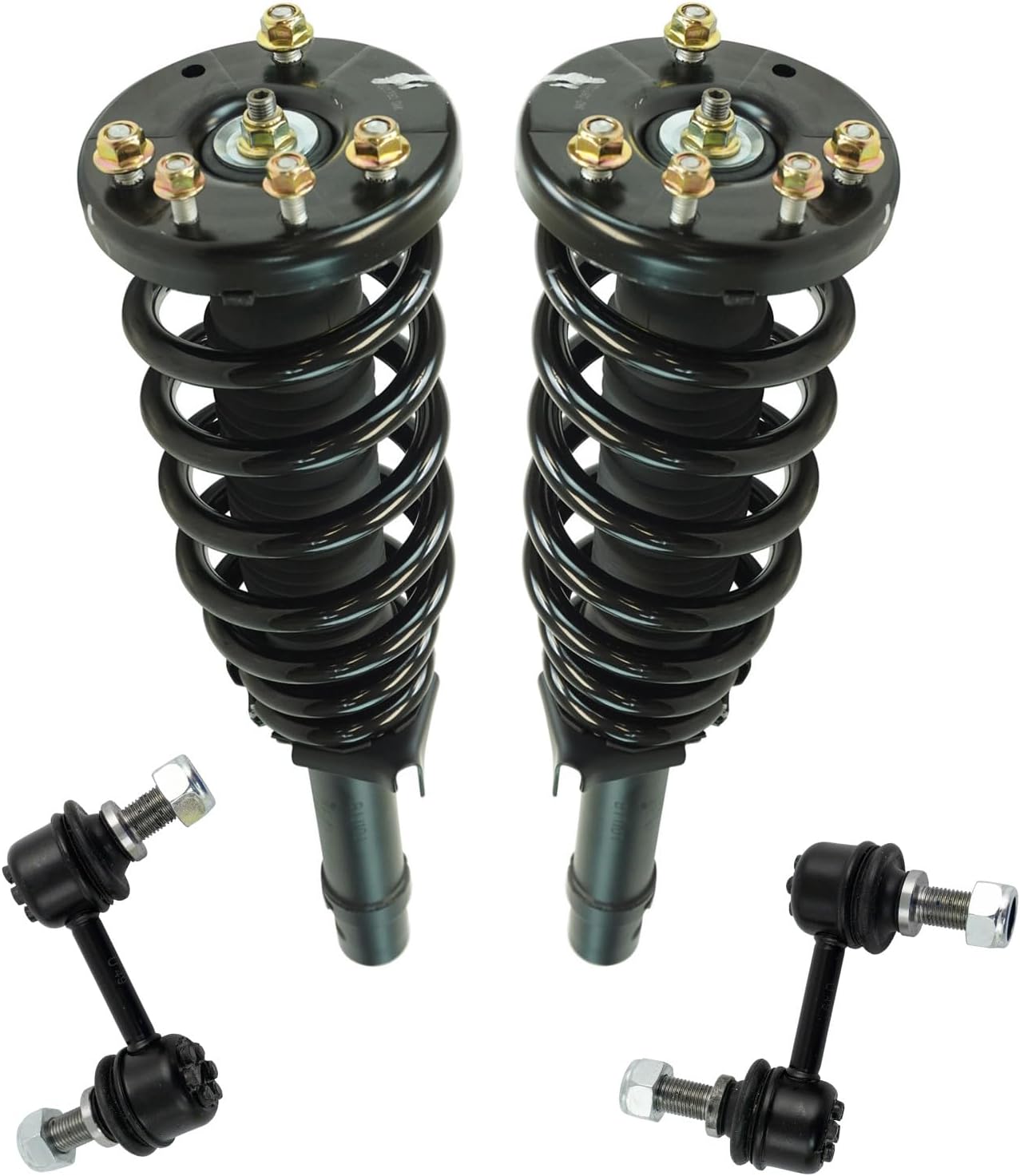 TRQ Front Suspension Kit Complete Strut & Coil Spring Assembly Sway Bar Stabilizer Link Compatible with 2009-2014 Acura TL