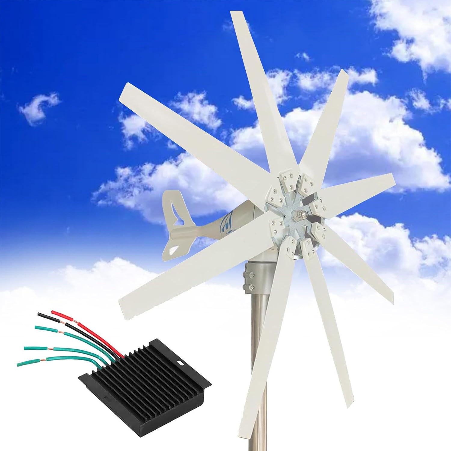 12000W Home Wind Generator - Magnetic Levitation Turbine, 8-Blade Low RPM Windmill, Efficient 12V Electricity Controller for Sustainable Energy Solutions