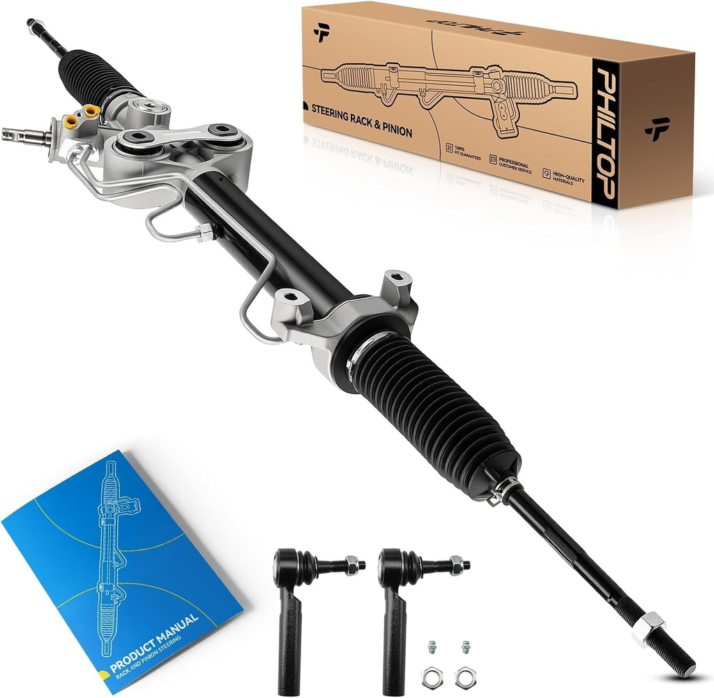 PHILTOP Hydraulic Power Steering Rack & Pinion Kit for Tahoe, Suburban 1500, Yukon, Avalanche, Yukon XL 1500, Escalade, Escalade ESV/EXT, with Outer Tie Rod Ends, Replace# 22-1145
