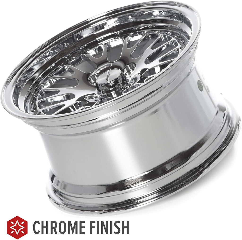 Circuit Performance CP21 15×8 Chrome Wheel 4×100 [+25mm] compatible with Honda Civic EK EG, Acura Integra, BMW E30, Mazda Miata