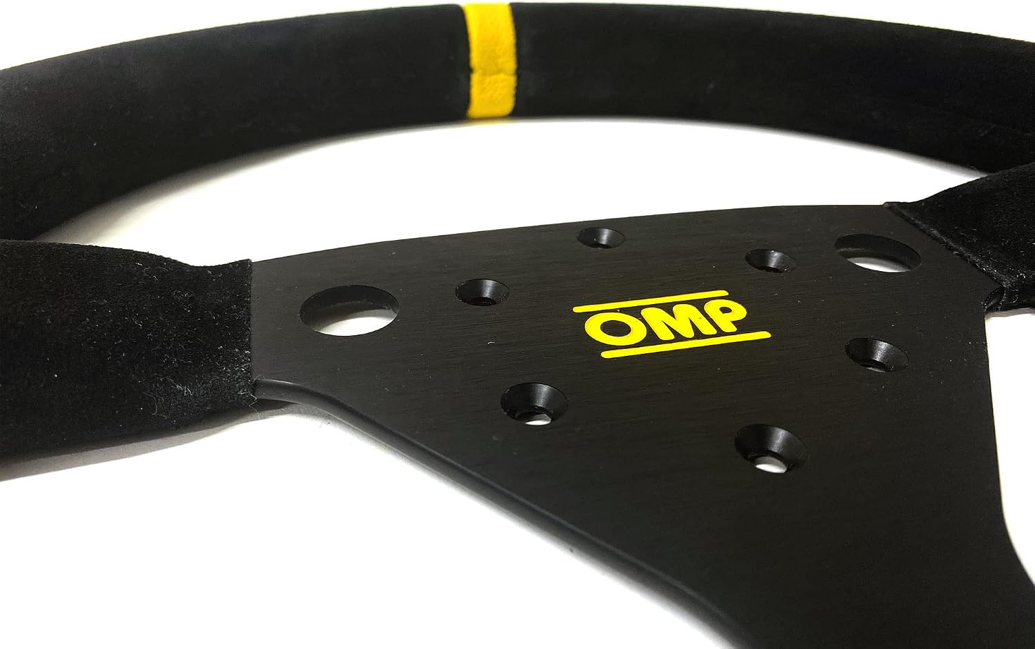 OMP 320 SP Steering Wheel Black Grip Silver Center
