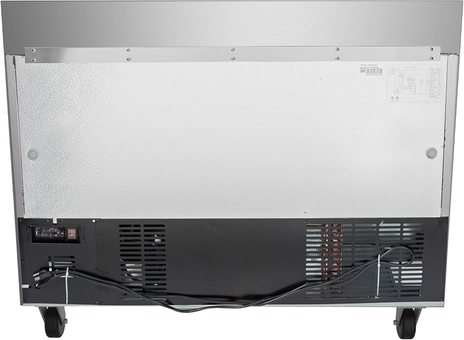 KoolMore 48' Stainless Steel 2 Door Worktop Commercial Refrigerator with 3 1/2 Backsplash - 12 cu.ft (RWT-2D-12C)