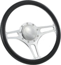 14'' Billet Half Wrap 9 Bolts Steering Wheel with 2'' Dish and Horn Button (Carbon Vinyl)