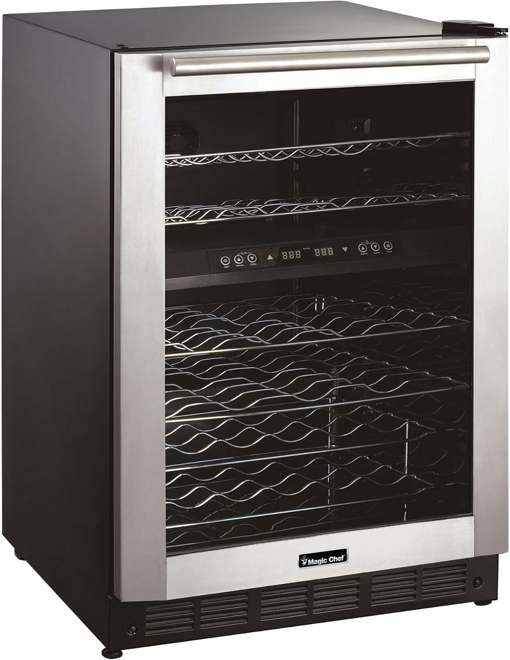 Magic Chef 24 in W 44 Bottle/140 Can Dual Zone Wine and Beverage in Stainless Steel
