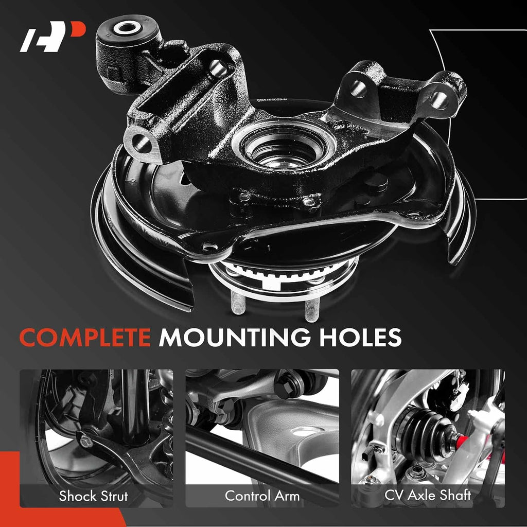 A-Premium Rear Right Steering Knuckle & Wheel Bearing Hub Assembly Compatible with Subaru Forester 2003-2008, Passenger Side, Rear Disc Brakes Only