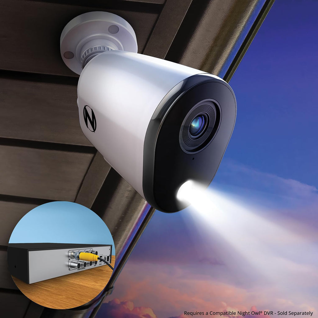 Night OWL ADD ON Wired 2K Deterrence Cameras - 2 Pack