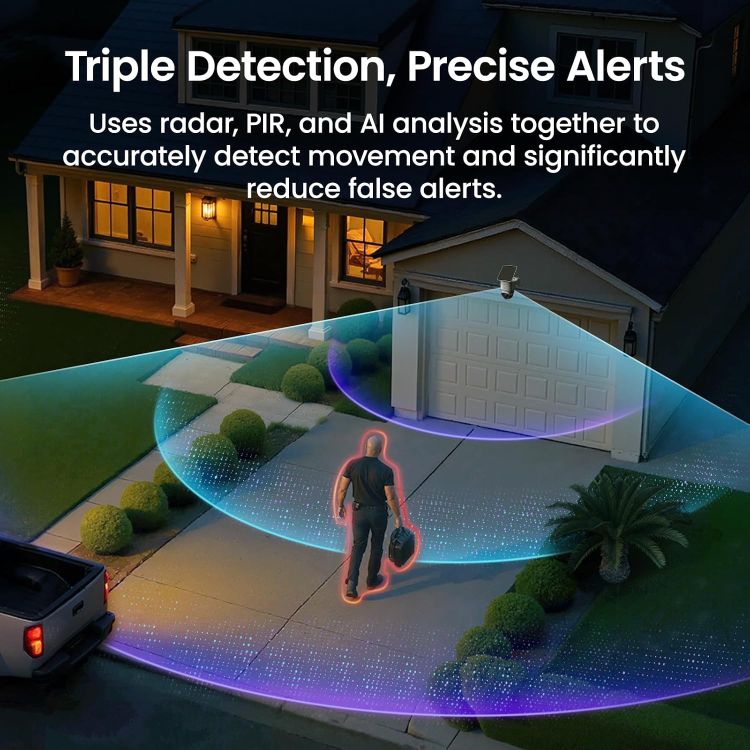 aosu T2 Ultra 4K Security Cameras Wireless Outdoor, TrueColor Night Vision, AI Triple Detection, 360° Auto Tracking, Solar Powered WiFi Camera for Home Security, 1Pack