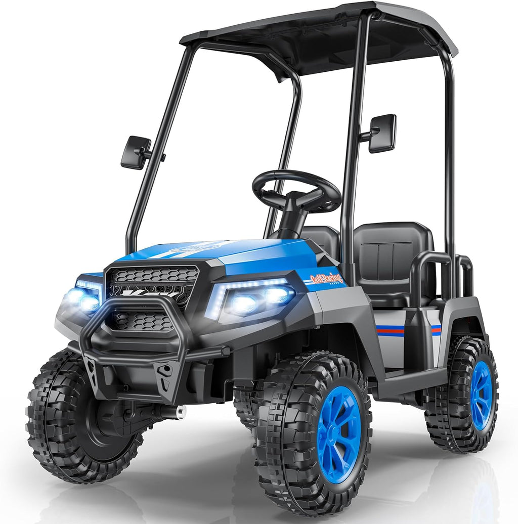 LIGIANT 24V Ride on Toys for Big Kids, 4-Seater Kids' Car, Golf Cart Max. Capacity: 264 Lbs(4 Kids), 4WD Ride on Car w/Remote Control, Detachable Awning, Spring Suspension, Music/Story/Power Display