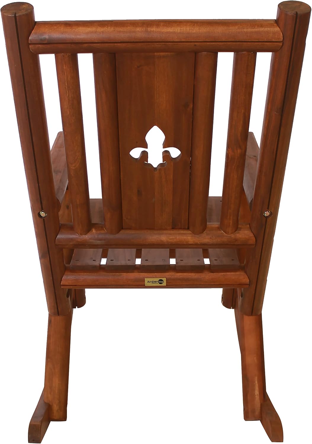 Leigh Country Amberlog Single Rocker with Fleur-De-Lis Cutout