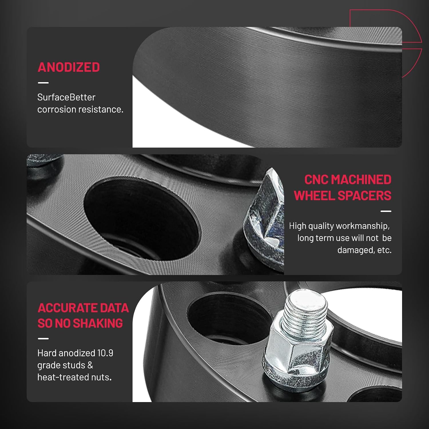 BDFHYK 6x139.7mm Wheel Spacers 1 inch 6x5.5 Hubcentric Wheel Spacer Compatible with 21-23 Bronco,11-23 Ranger, Forged 6 Lug Wheel Adapters M12x1.5 & 93.1mm Hub Bore, Set of 4