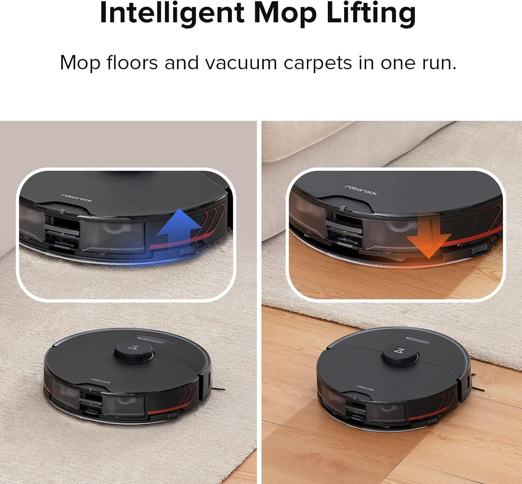 roborock S7 MaxV Robot Vacuum and Sonic Mop, 5100Pa Suction, 3D Structured Light Obstacle Avoidance, Auto Lifting Mop, Ultrasonic Carpet Detection, Compatible with Alexa, Perfect for Pet Hair